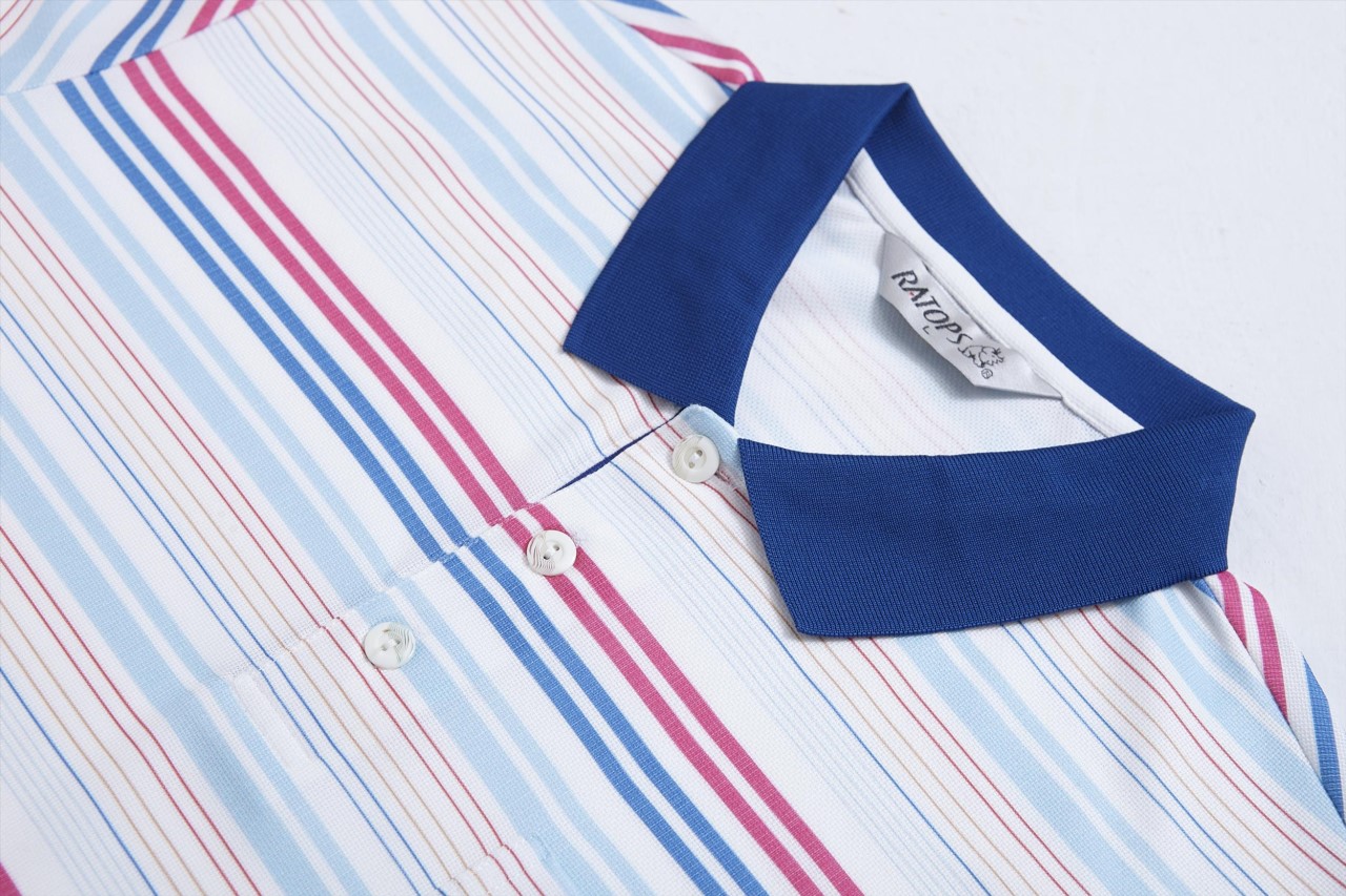 DB-1754 男Coolmax 條紋印花POLO