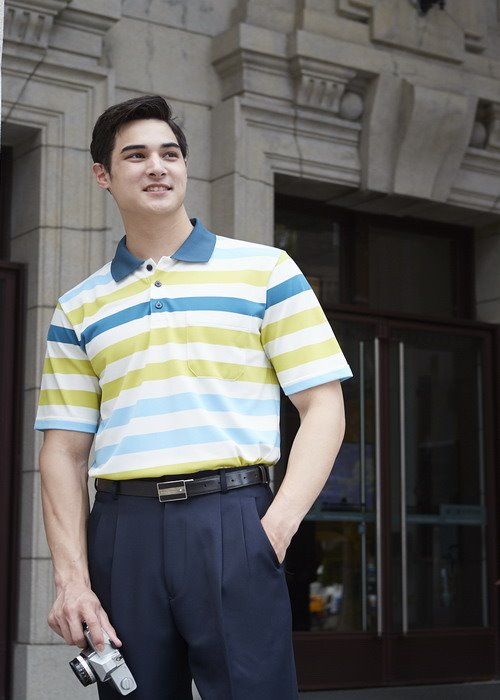 DB-8940 男Coolmax 條紋POLO