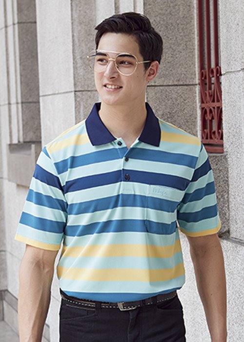 DB-8942 男Coolmax 條紋POLO