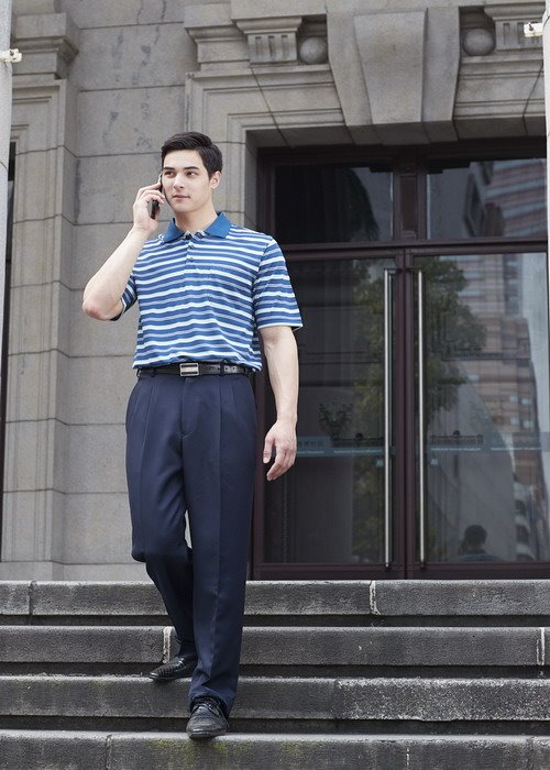 DB-8944 男Coolmax 條紋POLO