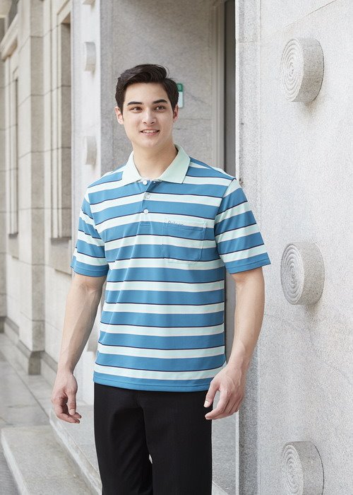 DB-8948 男Coolmax 條紋POLO 