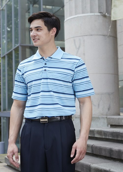 DB-8949 男Coolmax 條紋POLO