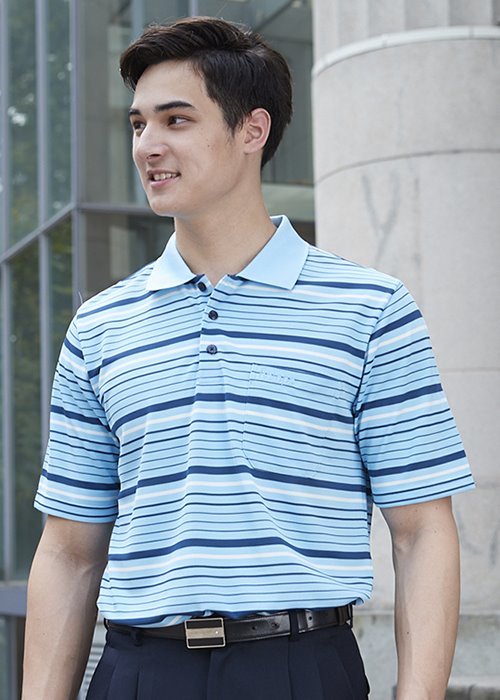 DB-8949 男Coolmax 條紋POLO