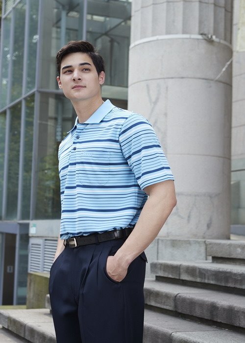 DB-8949 男Coolmax 條紋POLO