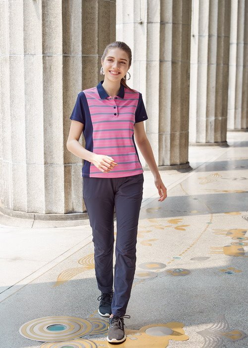 DB-8954 女Coolmax 條紋POLO