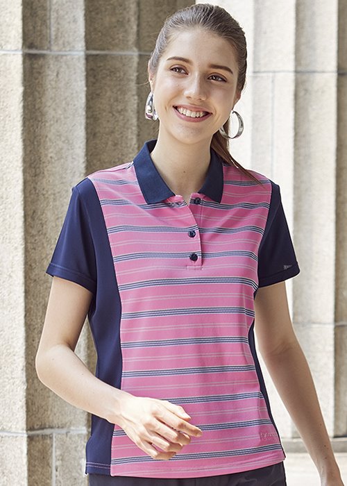 DB-8954 女Coolmax 條紋POLO